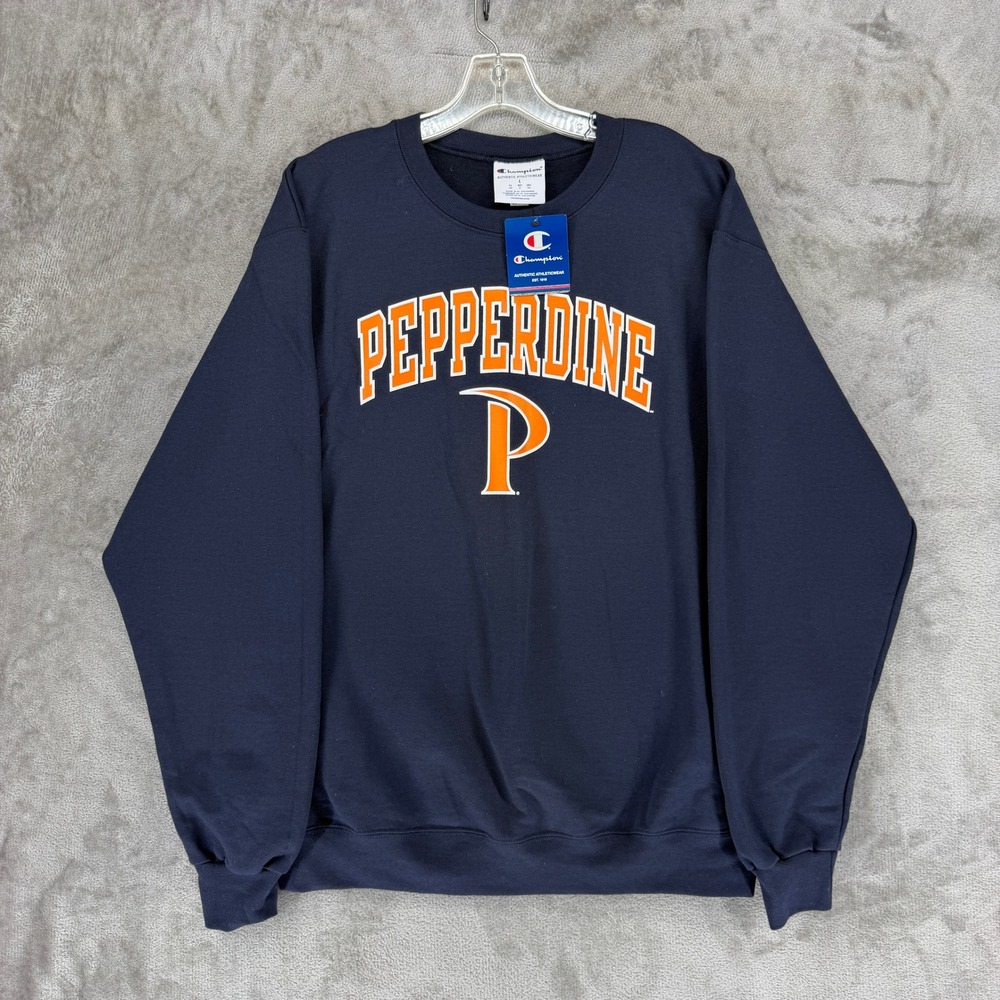 Pepperdine Sweatshirt Mens L Navy NCAA Basketball Champion NEW